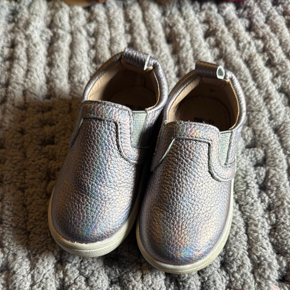 Monkey Feet Purple Metallic Slip-On Baby Shoes
